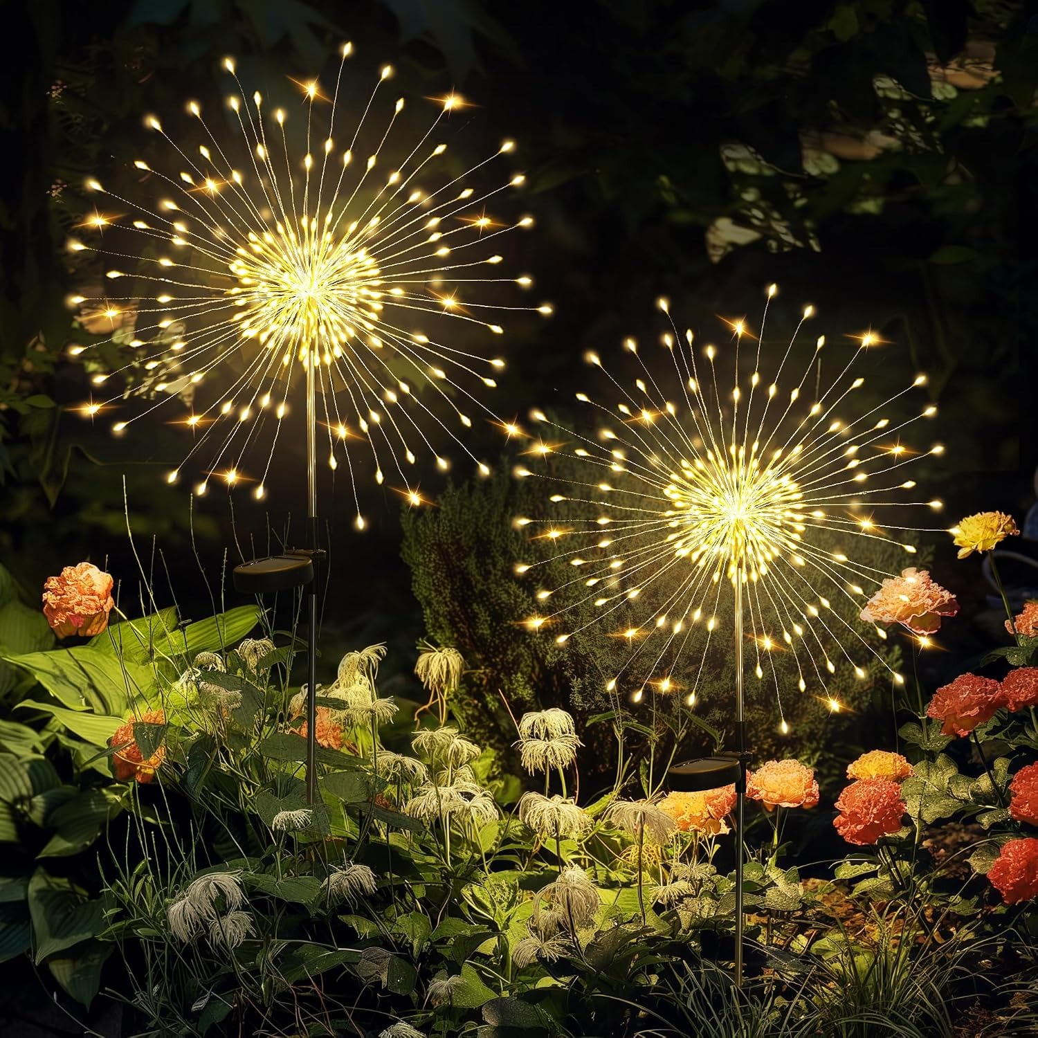 GIGALUMI Solar Firework Garden Lights 2 Pack