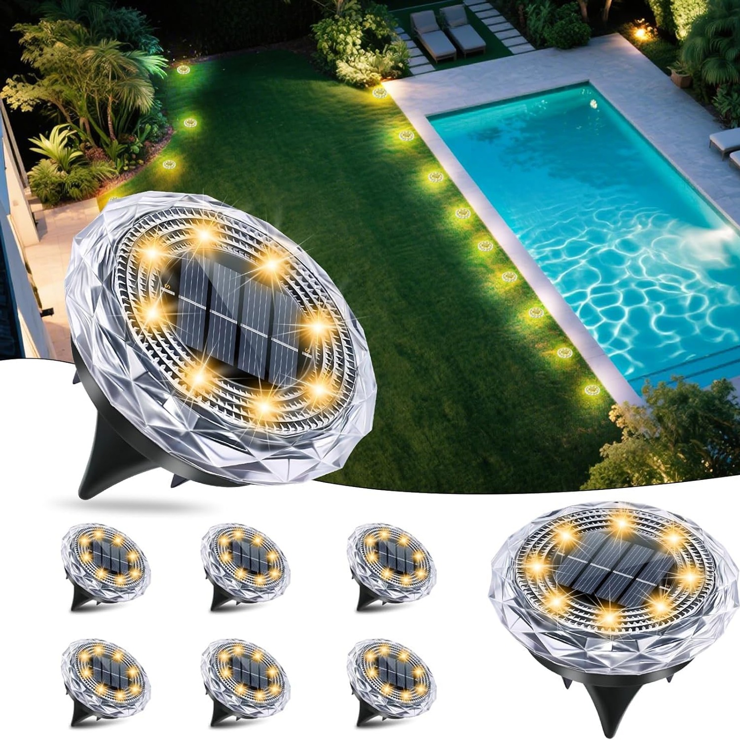Solar In-Ground Garden Light Set (8 Pack)