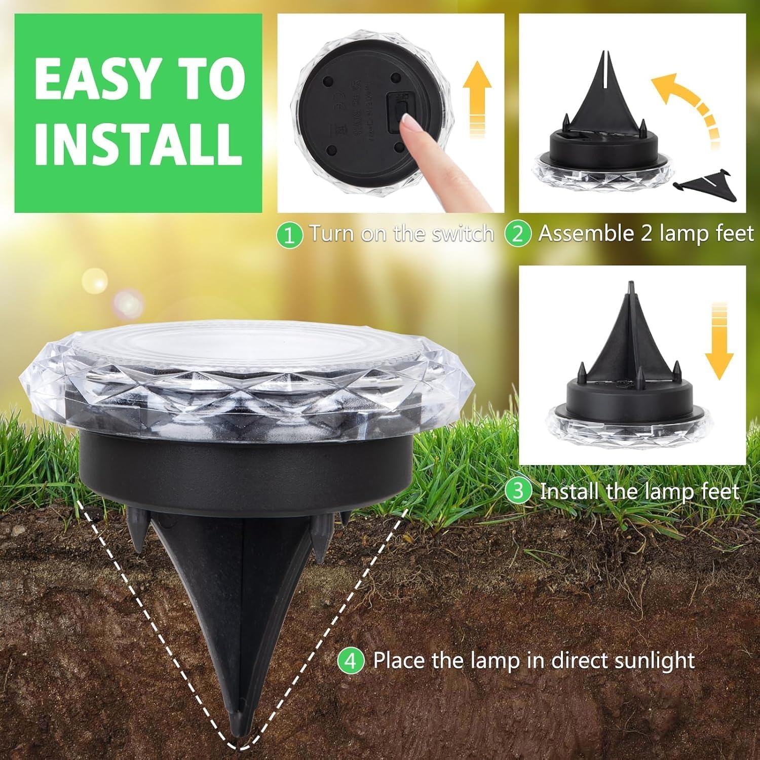 Solar In-Ground Garden Light Set (8 Pack)