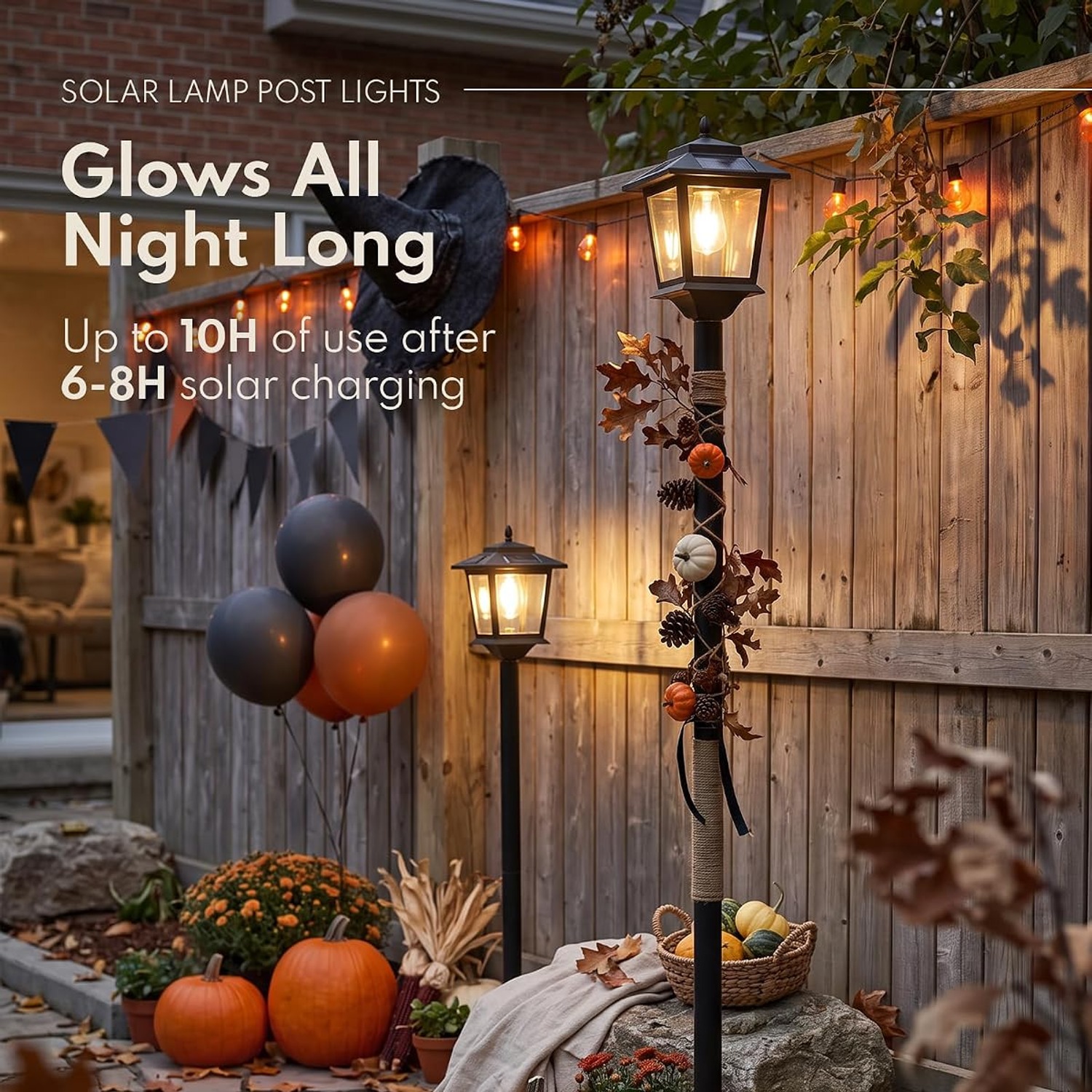 PASAMIC Solar Lamp Post Lights 2 Pack