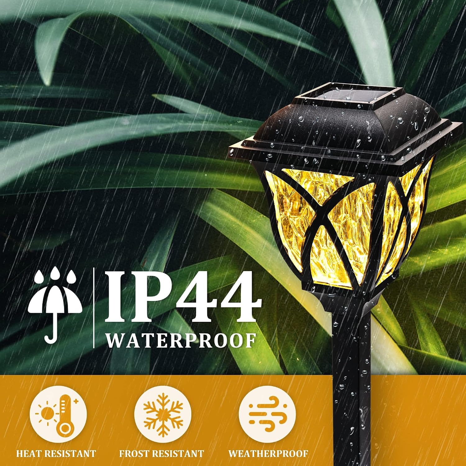 Solar Pathway Lights 6 Pack, Warm White LED Garden Path Lights