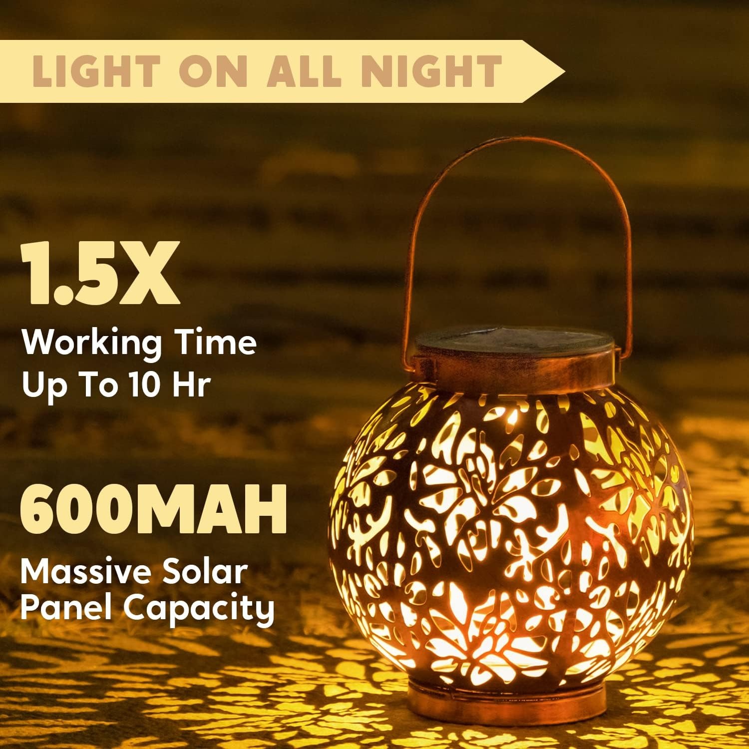 Joiedomi Flower Pattern Solar Lanterns 2 Pack