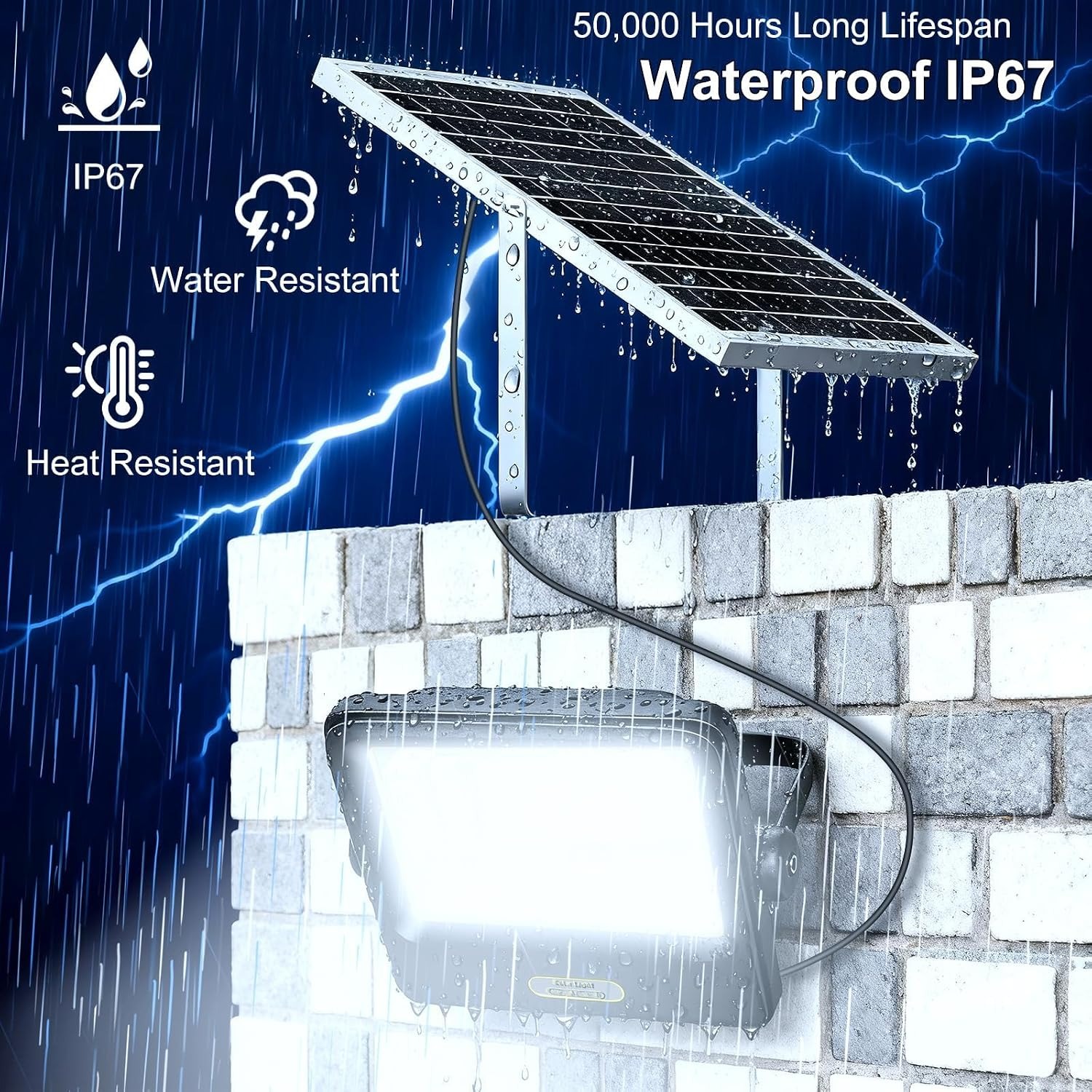 BOSITE Solar Flood Light with Remote