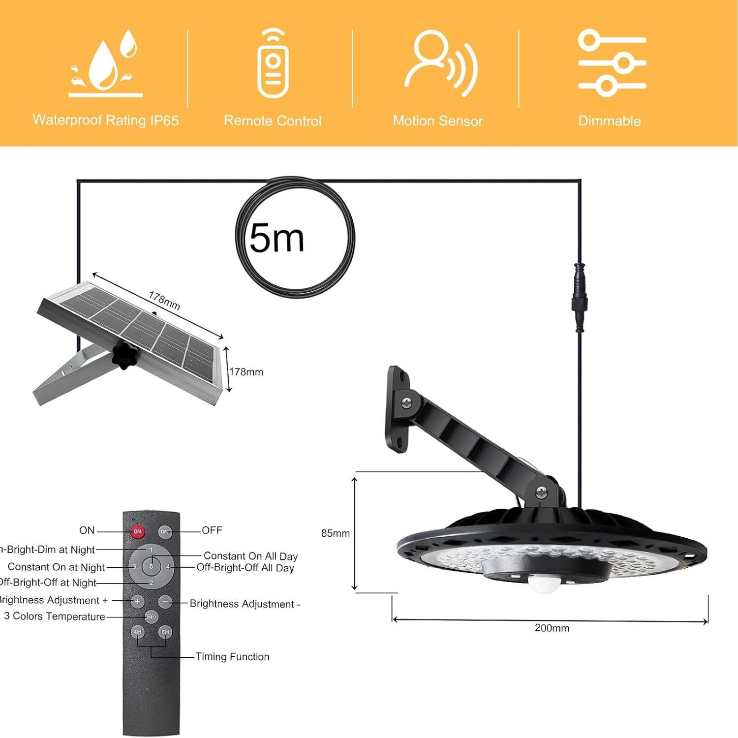 CREATESTAR Solar Shed Pendant Light: image 6