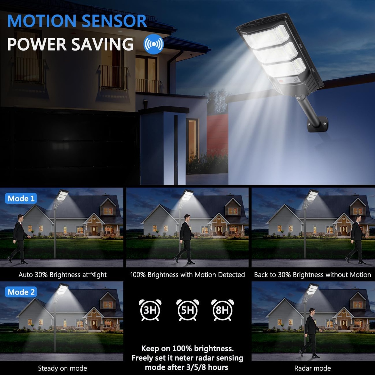YACAISI Two-Pack Solar Street Light Set