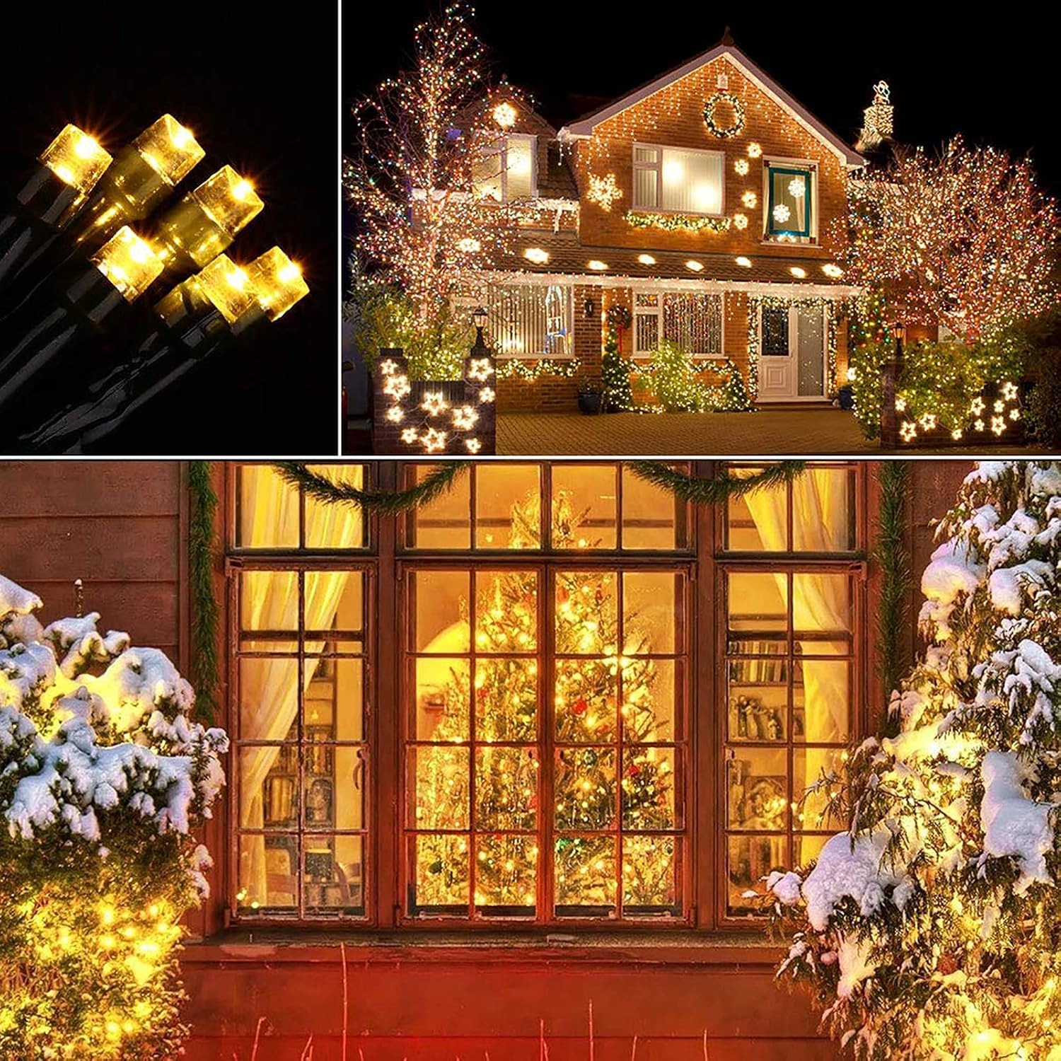 Toodour 200 LED Warm White Solar Fairy String Lights