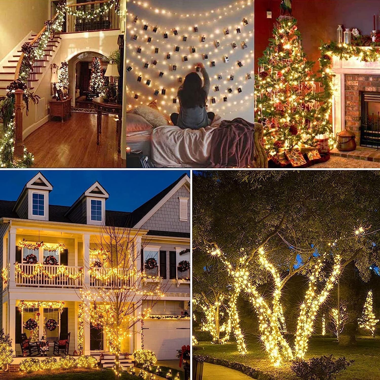 Toodour 200 LED Warm White Solar Fairy String Lights