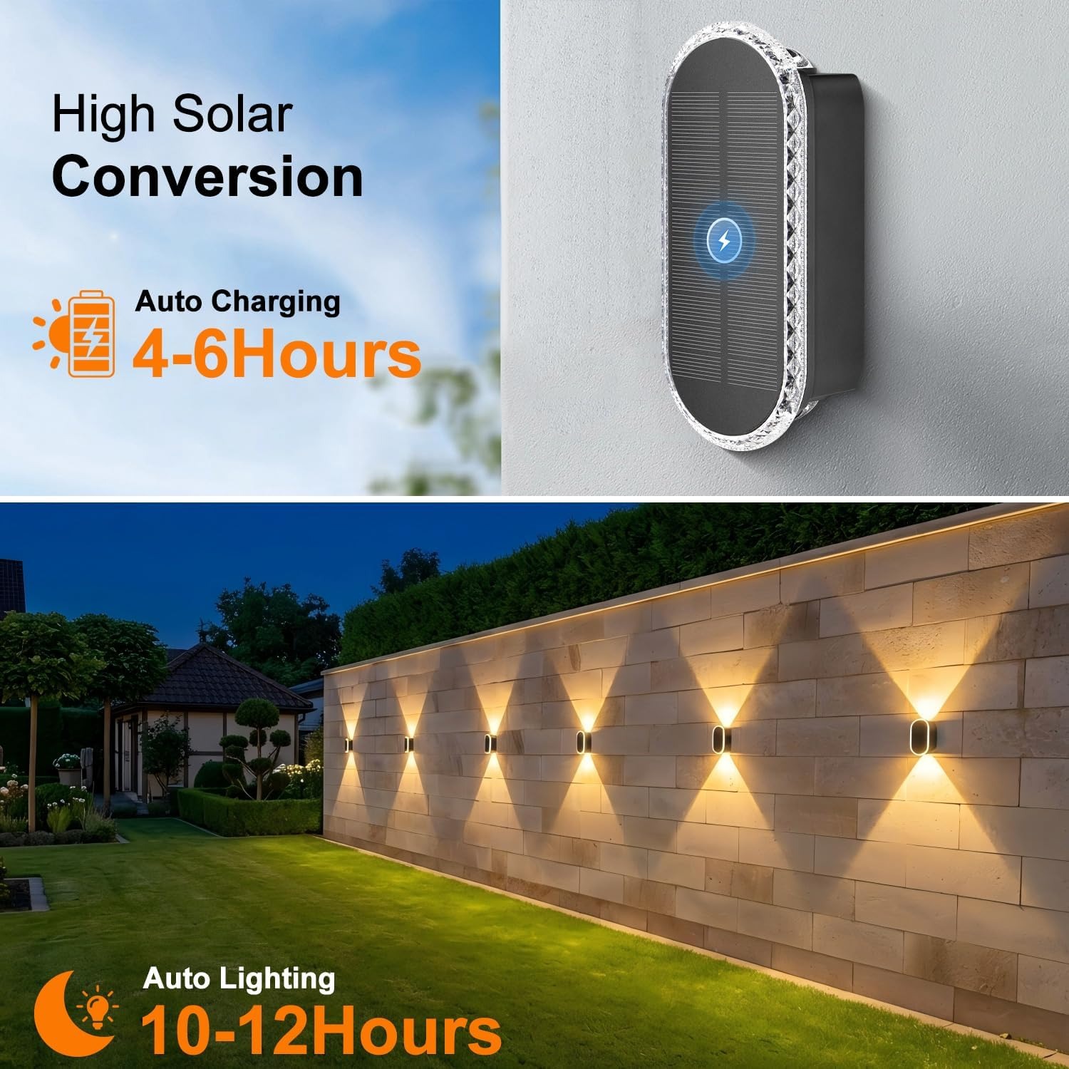 ELLASAY Solar Fence Lights 8 Pack