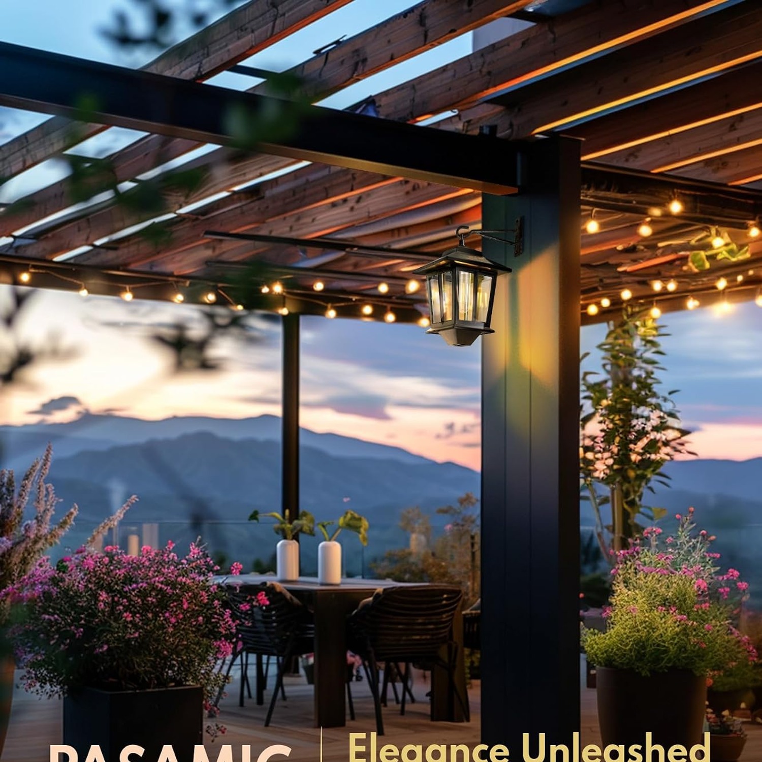 PASAMIC Solar Porch Lanterns 2 Pack