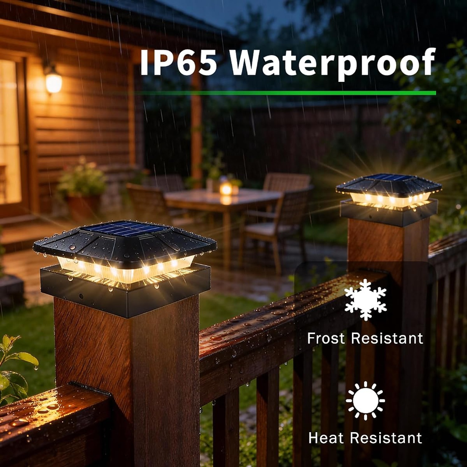 ROMANJOY Solar Post Cap Lights 2 Pack